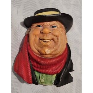 Bossons Tony Weller Chalkware Head Charles Dickens Collection Vintage 1964